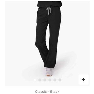 Figs Scrub Wide Leg Bottoms Black Large